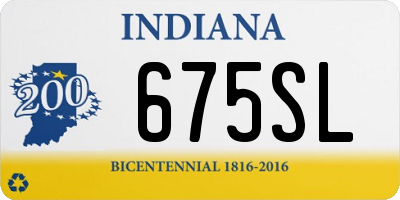 IN license plate 675SL