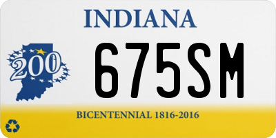 IN license plate 675SM