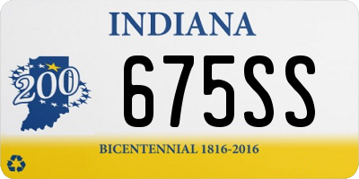 IN license plate 675SS