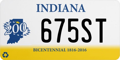 IN license plate 675ST