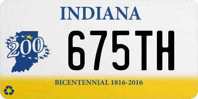 IN license plate 675TH