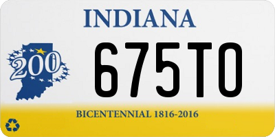 IN license plate 675TO