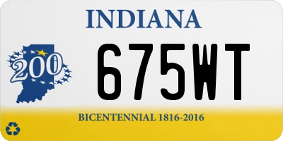 IN license plate 675WT