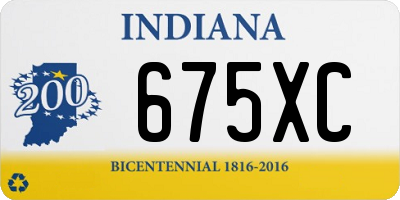 IN license plate 675XC