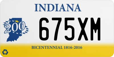 IN license plate 675XM