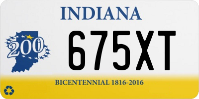 IN license plate 675XT