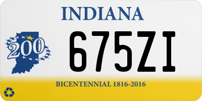 IN license plate 675ZI