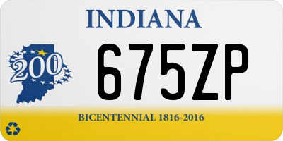 IN license plate 675ZP