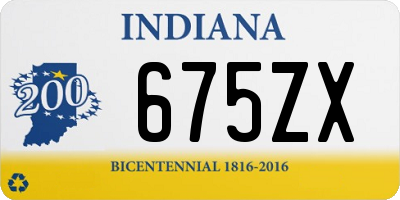 IN license plate 675ZX