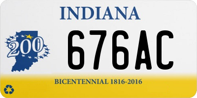 IN license plate 676AC