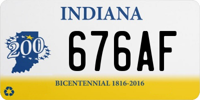 IN license plate 676AF