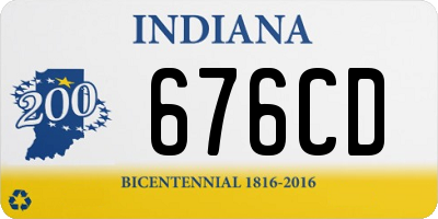 IN license plate 676CD