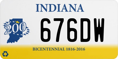 IN license plate 676DW