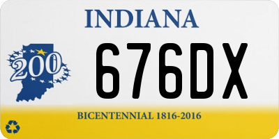 IN license plate 676DX