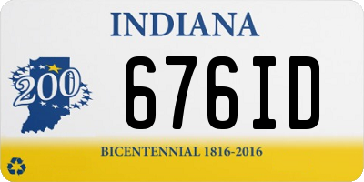 IN license plate 676ID