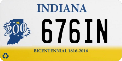 IN license plate 676IN