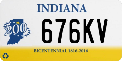 IN license plate 676KV