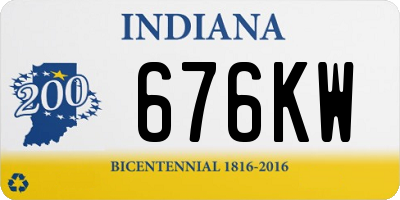 IN license plate 676KW