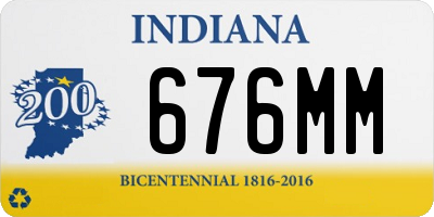 IN license plate 676MM