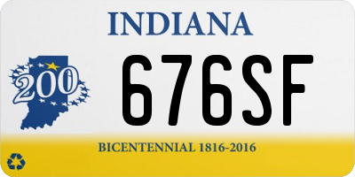 IN license plate 676SF