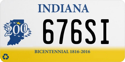 IN license plate 676SI