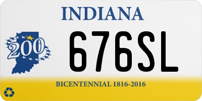 IN license plate 676SL