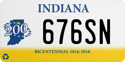 IN license plate 676SN