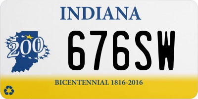 IN license plate 676SW