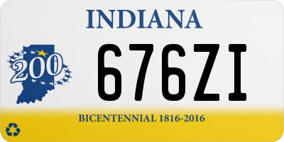 IN license plate 676ZI