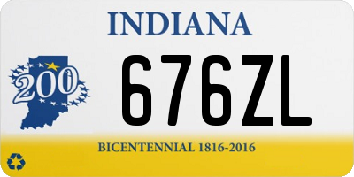 IN license plate 676ZL