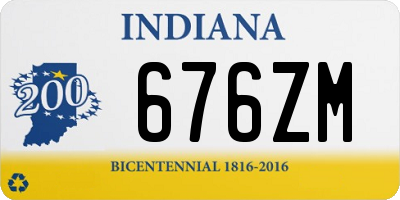 IN license plate 676ZM