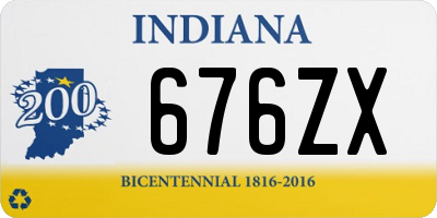 IN license plate 676ZX