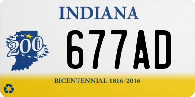 IN license plate 677AD