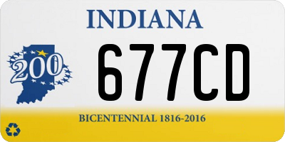 IN license plate 677CD