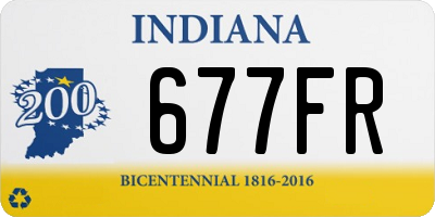 IN license plate 677FR