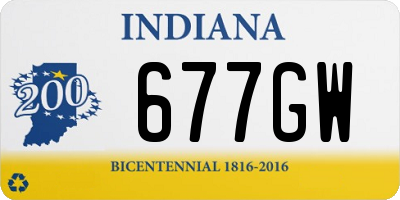IN license plate 677GW