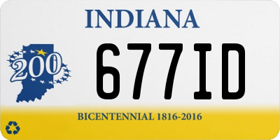 IN license plate 677ID