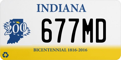 IN license plate 677MD