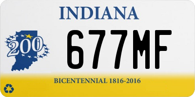 IN license plate 677MF