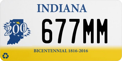 IN license plate 677MM
