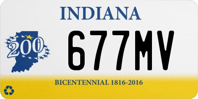 IN license plate 677MV