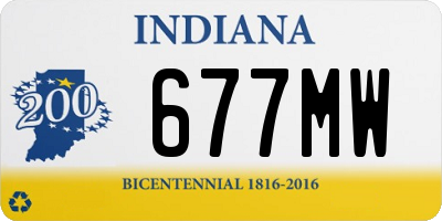 IN license plate 677MW