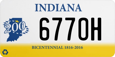 IN license plate 677OH