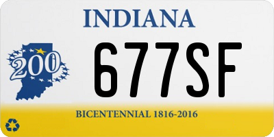 IN license plate 677SF