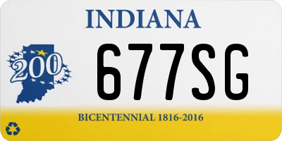 IN license plate 677SG