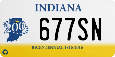 IN license plate 677SN