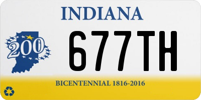 IN license plate 677TH