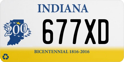 IN license plate 677XD