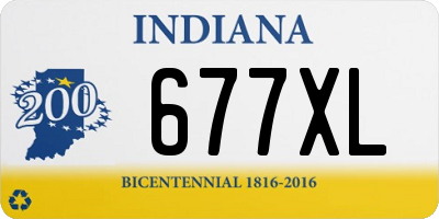 IN license plate 677XL