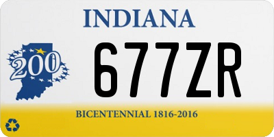 IN license plate 677ZR